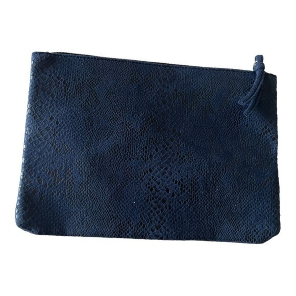 7 For All Mankind Blue Snake Skin Clutch Purse